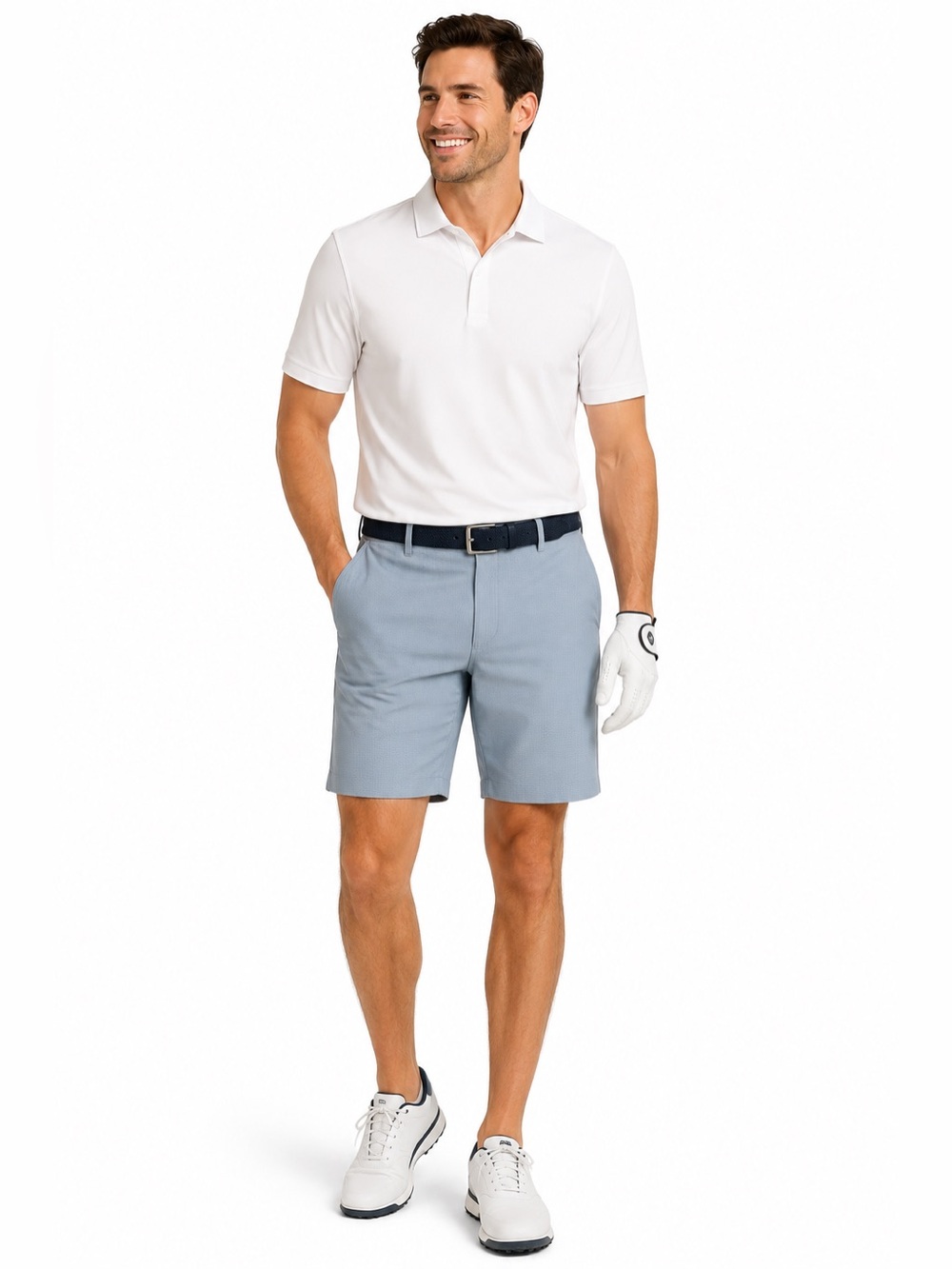 Ben Hogan Performance Tradewinds Golf Shorts UPF 50 Stretch Blue Gray Sz 42 NWT